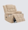 Shark Suede Fabric Rocking And Revolving Electric 1 Seater Recliner With USB Port In Sand Beige Colour