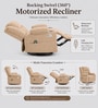 Shark Suede Fabric Rocking And Revolving Electric 1 Seater Recliner With USB Port In Sand Beige Colour
