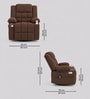 Shark Suede Fabric Rocking And Revolving Electric 1 Seater Recliner With USB Port In Brown Colour