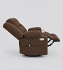 Shark Suede Fabric Rocking And Revolving Electric 1 Seater Recliner With USB Port In Brown Colour