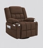 Shark Suede Fabric Rocking And Revolving Electric 1 Seater Recliner With USB Port In Brown Colour