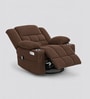 Shark Suede Fabric Rocking And Revolving Electric 1 Seater Recliner With USB Port In Brown Colour