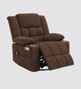 Shark Suede Fabric Rocking And Revolving Electric 1 Seater Recliner With USB Port In Brown Colour