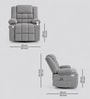 Shark Suede Fabric Rocking And Revolving Electric 1 Seater Recliner With USB Port In Grey Colour