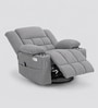 Shark Suede Fabric Rocking And Revolving Electric 1 Seater Recliner With USB Port In Grey Colour