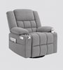 Shark Suede Fabric Rocking And Revolving Electric 1 Seater Recliner With USB Port In Grey Colour