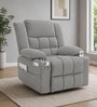Shark Suede Fabric Rocking And Revolving Electric 1 Seater Recliner With USB Port In Grey Colour