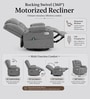 Shark Suede Fabric Rocking And Revolving Electric 1 Seater Recliner With USB Port In Grey Colour