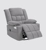Shark Suede Fabric Rocking And Revolving Electric 1 Seater Recliner With USB Port In Grey Colour