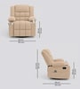 Shark Suede Fabric Rocking And Revolving Manual 1 Seater Recliner In Sand Beige Colour