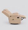 Shark Suede Fabric Rocking And Revolving Manual 1 Seater Recliner In Sand Beige Colour