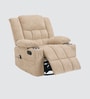 Shark Suede Fabric Rocking And Revolving Manual 1 Seater Recliner In Sand Beige Colour