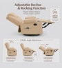 Shark Suede Fabric Rocking And Revolving Manual 1 Seater Recliner In Sand Beige Colour