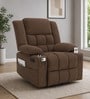 Shark Suede Fabric Rocking And Revolving Manual 1 Seater Recliner In Brown Colour