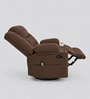 Shark Suede Fabric Rocking And Revolving Manual 1 Seater Recliner In Brown Colour