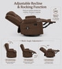 Shark Suede Fabric Rocking And Revolving Manual 1 Seater Recliner In Brown Colour