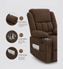 Shark Suede Fabric Rocking And Revolving Manual 1 Seater Recliner In Brown Colour