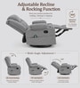 Shark Suede Fabric Rocking And Revolving Manual 1 Seater Recliner In Grey Colour