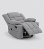 Shark Suede Fabric Rocking And Revolving Manual 1 Seater Recliner In Grey Colour