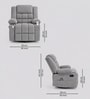 Shark Suede Fabric Rocking And Revolving Manual 1 Seater Recliner In Grey Colour
