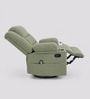 Shark Suede Fabric Rocking And Revolving Manual 1 Seater Recliner In Sage Green Colour