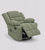 Shark Suede Fabric Rocking And Revolving Manual 1 Seater Recliner In Sage Green Colour