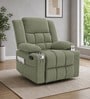 Shark Suede Fabric Rocking And Revolving Manual 1 Seater Recliner In Sage Green Colour