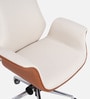 Shark Leatherette High Back Office Chair with Knee Tilt Mechanism in Cream and Tan Colour