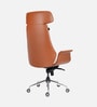 Shark Leatherette High Back Office Chair with Knee Tilt Mechanism in Cream and Tan Colour