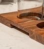Set of 4 Sheen Storage Jar Set Glass, Acacia Wood & Metal Knob with Tray