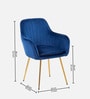 Sheeny Ribbed Velvet Guest Chairs In Blue  Colour