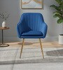 Sheeny Ribbed Velvet Guest Chairs In Blue  Colour