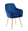 Sheeny Ribbed Velvet Guest Chairs In Blue  Colour