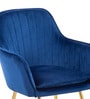 Sheeny Ribbed Velvet Guest Chairs In Blue  Colour