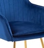 Sheeny Ribbed Velvet Guest Chairs In Blue  Colour