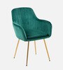 Sheeny Ribbed Velvet Guest Chairs In Green  Colour