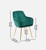 Sheeny Ribbed Velvet Guest Chairs In Green  Colour