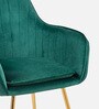 Sheeny Ribbed Velvet Guest Chairs In Green  Colour