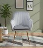 Sheeny Ribbed Velvet Guest Chairs In Grey  Colour