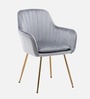 Sheeny Ribbed Velvet Guest Chairs In Grey  Colour