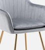 Sheeny Ribbed Velvet Guest Chairs In Grey  Colour