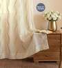 Sheer Double Wave Butter Cream Solid Polyester Curtains for Door Pack of 2
