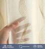 Sheer Double Wave Butter Cream Solid Polyester Curtains for Long Door Pack of 2