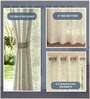 Sheer Sparkle Butter Cream Solid Polyester Curtains for Door Pack of 2