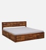 Arcadia Sheesham Wood King Size Bed in Brown Colour with Box Storage