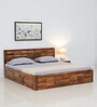 Arcadia Sheesham Wood King Size Bed in Brown Colour with Box Storage