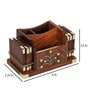 Sheesham Wood Pen Stand With Coaster