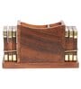 Sheesham Wood Pen Stand With Coaster