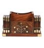 Sheesham Wood Pen Stand With Coaster