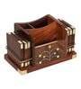 Sheesham Wood Pen Stand With Coaster